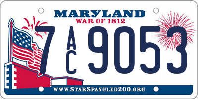 MD license plate 7AC9053