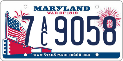MD license plate 7AC9058