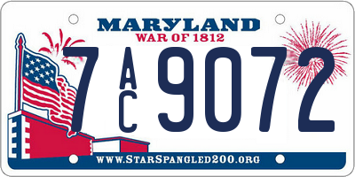 MD license plate 7AC9072