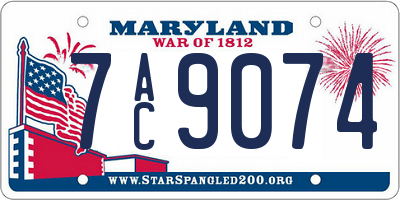MD license plate 7AC9074