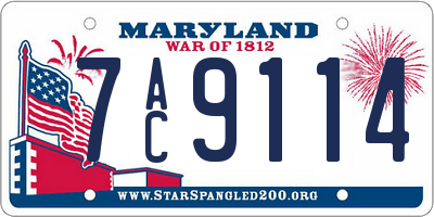 MD license plate 7AC9114