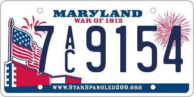 MD license plate 7AC9154