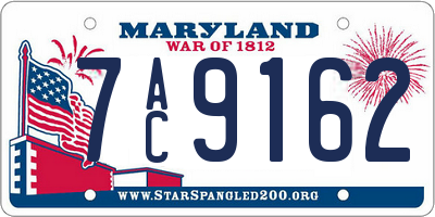 MD license plate 7AC9162