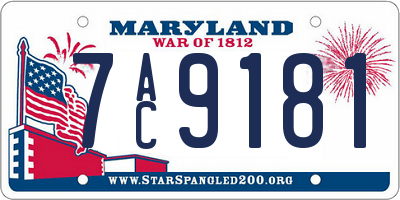 MD license plate 7AC9181