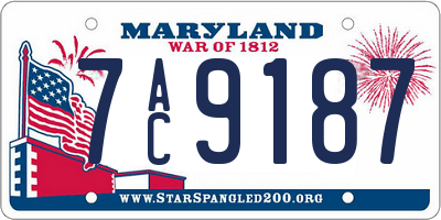 MD license plate 7AC9187