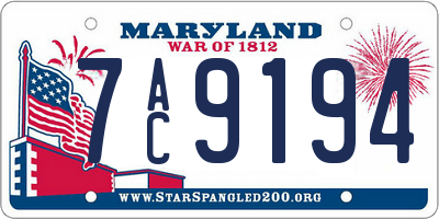 MD license plate 7AC9194