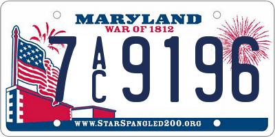 MD license plate 7AC9196