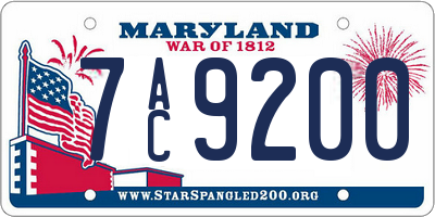 MD license plate 7AC9200