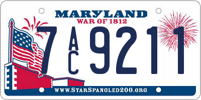 MD license plate 7AC9211