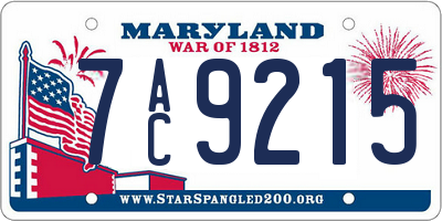 MD license plate 7AC9215