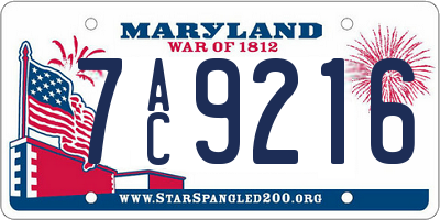 MD license plate 7AC9216
