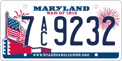MD license plate 7AC9232