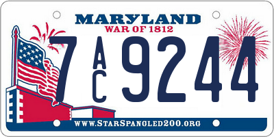 MD license plate 7AC9244