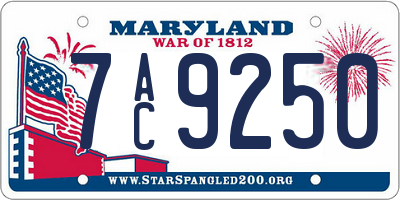 MD license plate 7AC9250