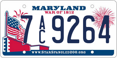 MD license plate 7AC9264