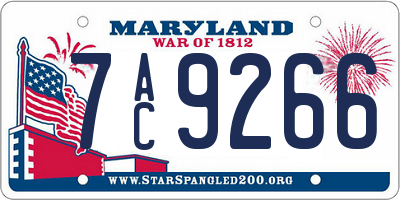 MD license plate 7AC9266