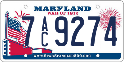 MD license plate 7AC9274