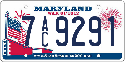 MD license plate 7AC9291