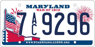 MD license plate 7AC9296