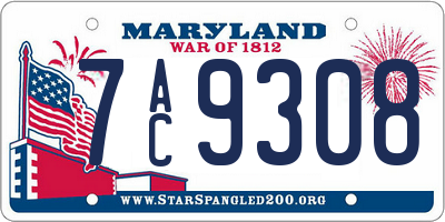 MD license plate 7AC9308