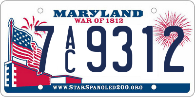 MD license plate 7AC9312