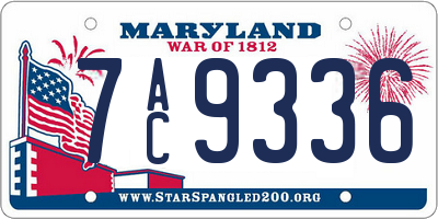 MD license plate 7AC9336