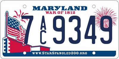 MD license plate 7AC9349