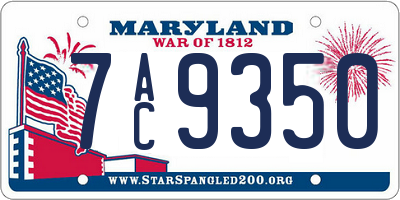 MD license plate 7AC9350