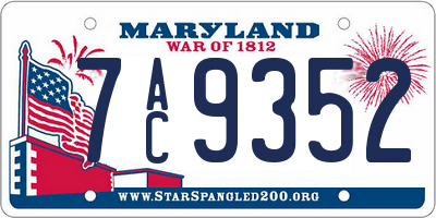 MD license plate 7AC9352