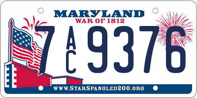 MD license plate 7AC9376