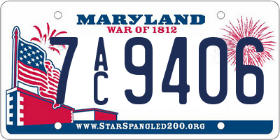 MD license plate 7AC9406