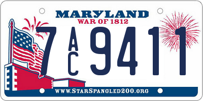 MD license plate 7AC9411