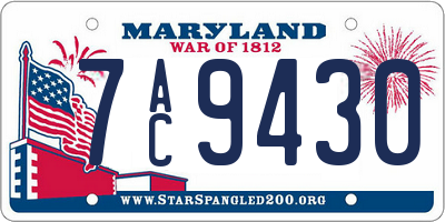 MD license plate 7AC9430