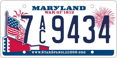 MD license plate 7AC9434