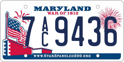 MD license plate 7AC9436