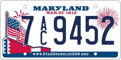 MD license plate 7AC9452