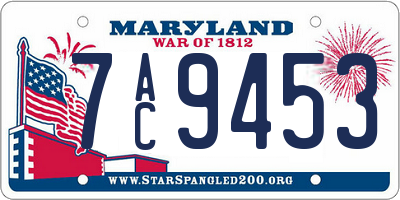 MD license plate 7AC9453
