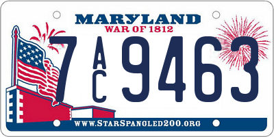 MD license plate 7AC9463