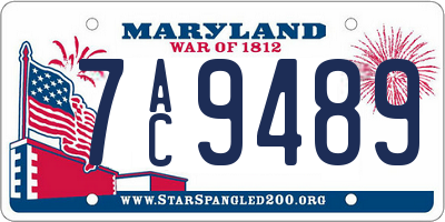 MD license plate 7AC9489