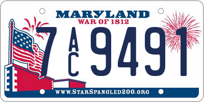 MD license plate 7AC9491