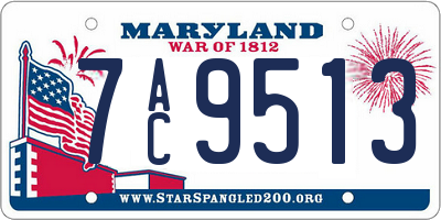 MD license plate 7AC9513
