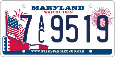 MD license plate 7AC9519