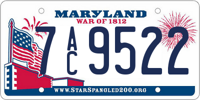 MD license plate 7AC9522