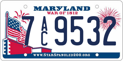 MD license plate 7AC9532