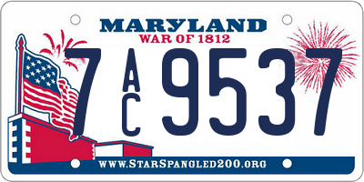 MD license plate 7AC9537