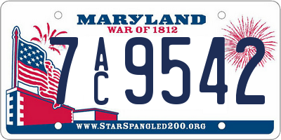 MD license plate 7AC9542