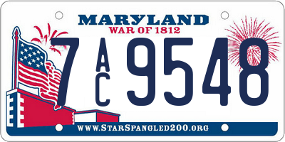 MD license plate 7AC9548