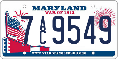 MD license plate 7AC9549