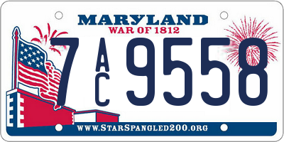 MD license plate 7AC9558