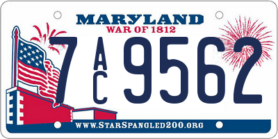 MD license plate 7AC9562